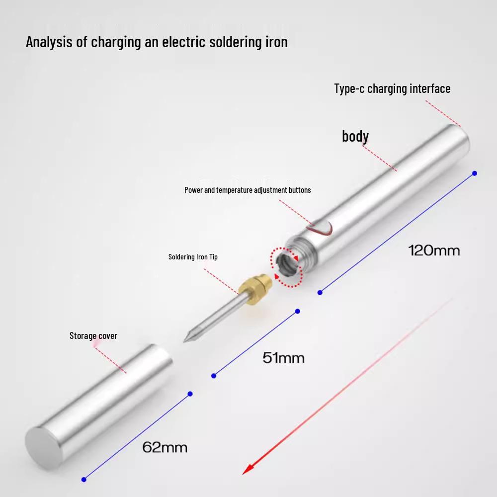Portable USB 5V Soldering Iron with Power Bank Compatibility for Charging and Repair