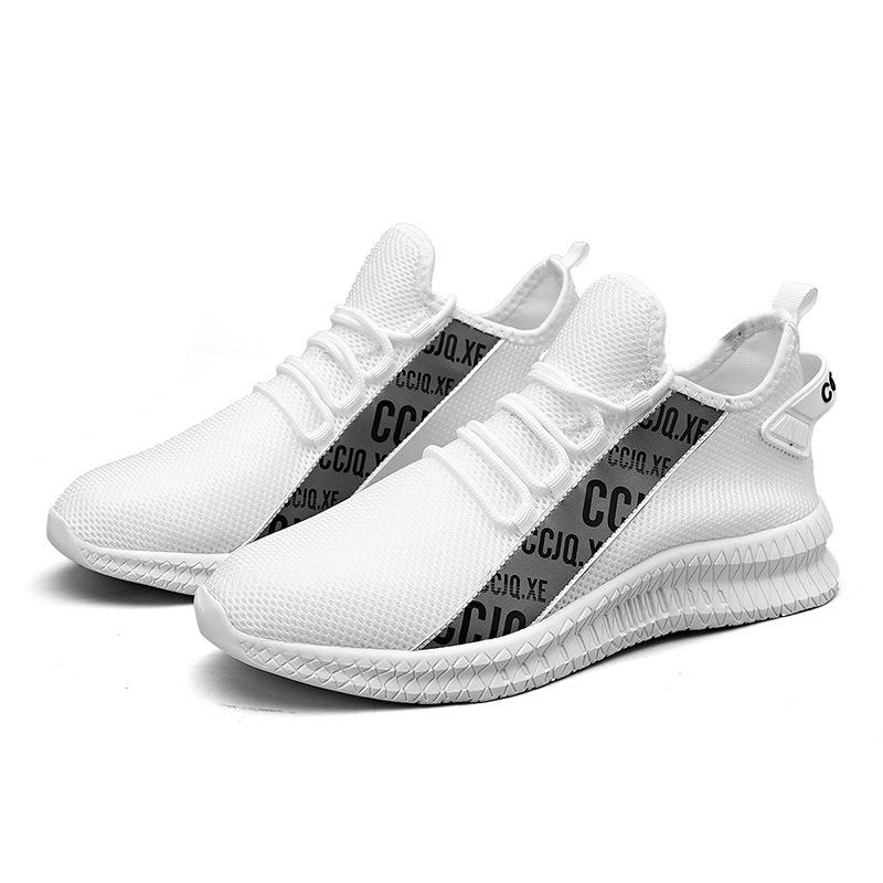 Men's shoes spring and summer fly-woven mesh breathable men's casual sports running ins light shoes large size mesh shoes