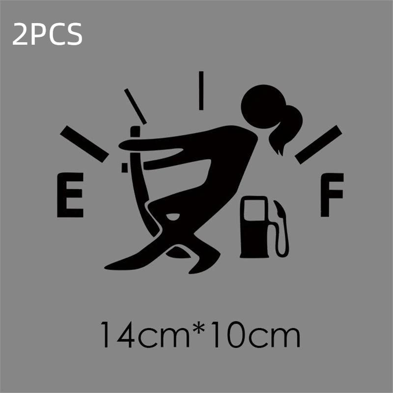 Fuel Tank Cap Sticker Tearable Waterproof Funny Sticker Personalized Reflective Car Sticker 1 /2Pcs