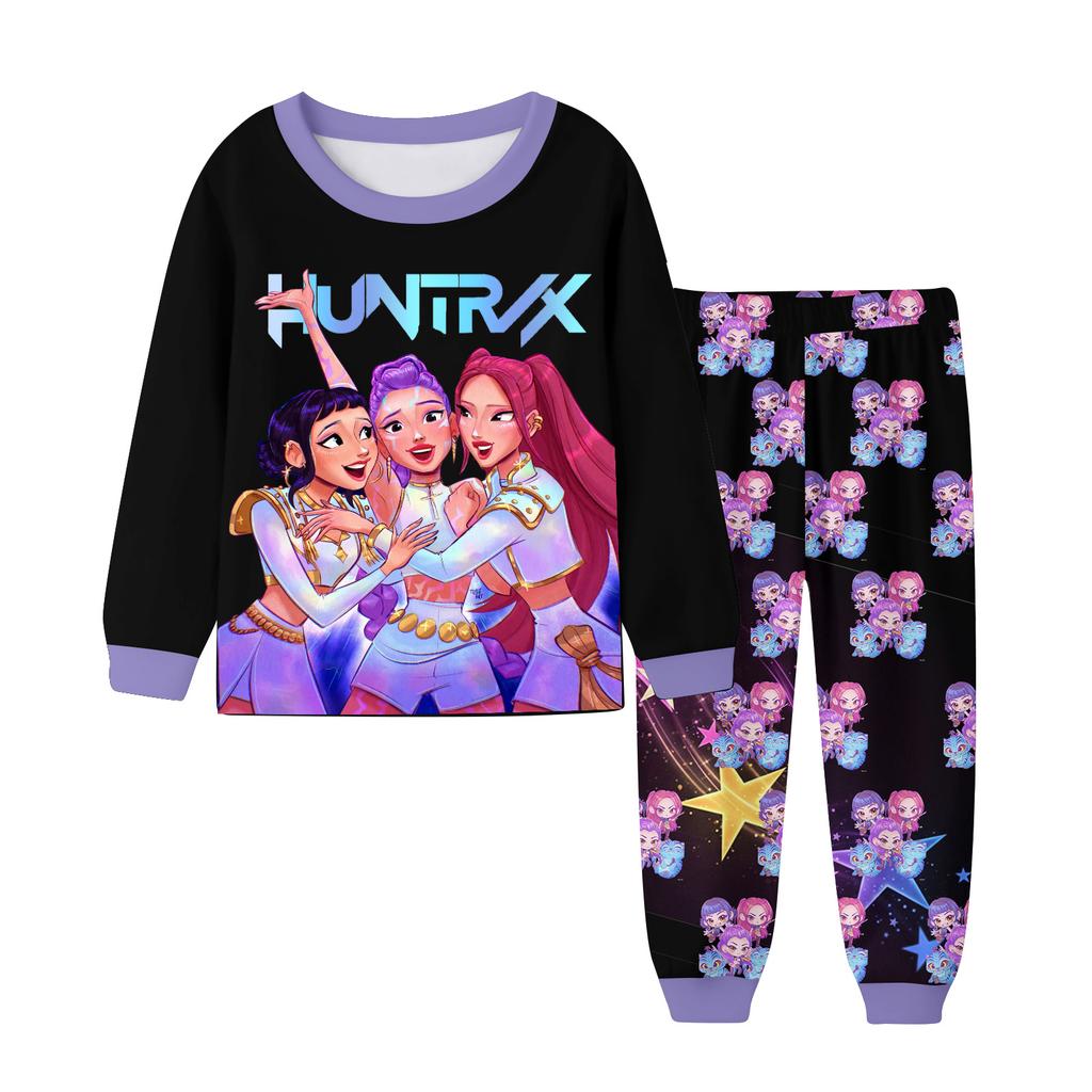 Children's Fashion Suit Skirt Round Neck Long Sleeve Top Pants