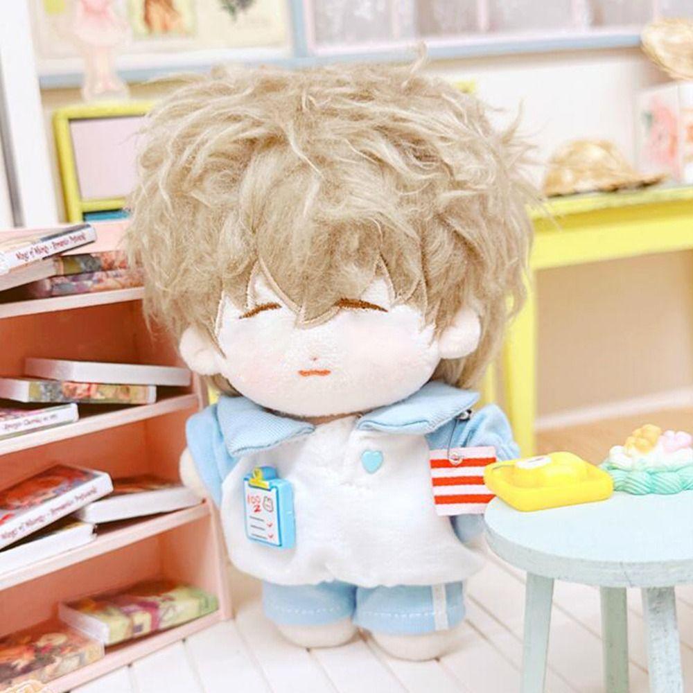 Blue Pink Doll Clothes Changing Dress Game T-shirt Pants Set  Cotton Stuffed Doll