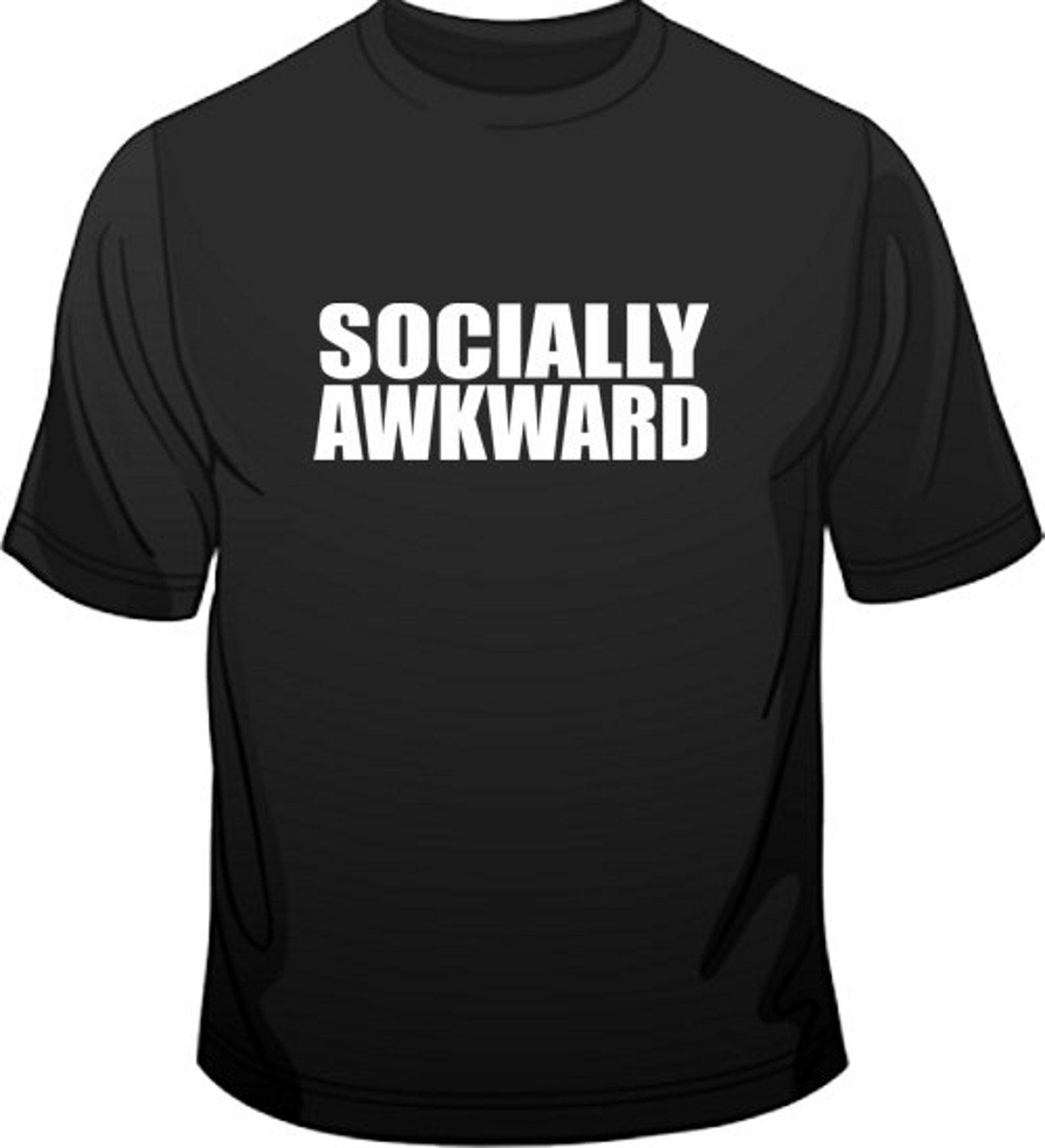 Socially Awkward Funny Nerd Geek Mens Loose Fit Cotton T-Shirt 2XL