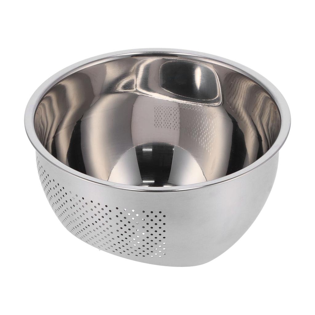 Drain Basket Stainless Steel Rice Sieve Thickened Vegetable Washing Drainer Kitchen Household Rice BasketS‑22.5CM