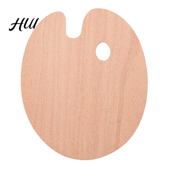 Oil Painting Board Wooden Paint Palette with Thumb Hole for Oil, Acrylic, Professional Tray Watercolor Painting, Oval-Shaped Wood Art Artists Oval