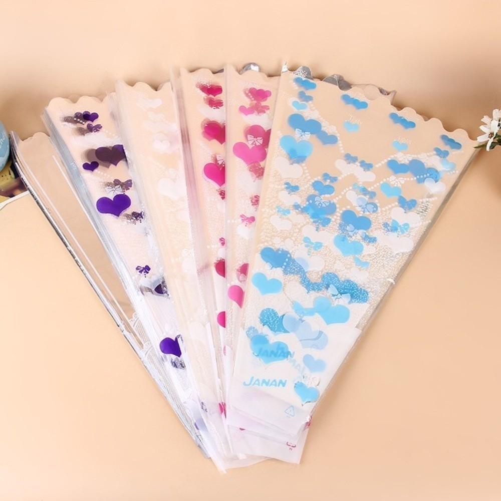 100 Pieces Transparent Plastic Flower Packaging Bags Flower Arrangement Bags  Mother's Day