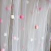 Romantic Tulle Table Runner Handmade Colorful Table Cover Pom-Poms Tablecloth  Party Decor