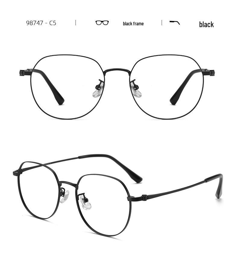New Women's Slimming Pure Titanium Polygon Eyeglass Frame (53mm) - Fashionable and Versatile 