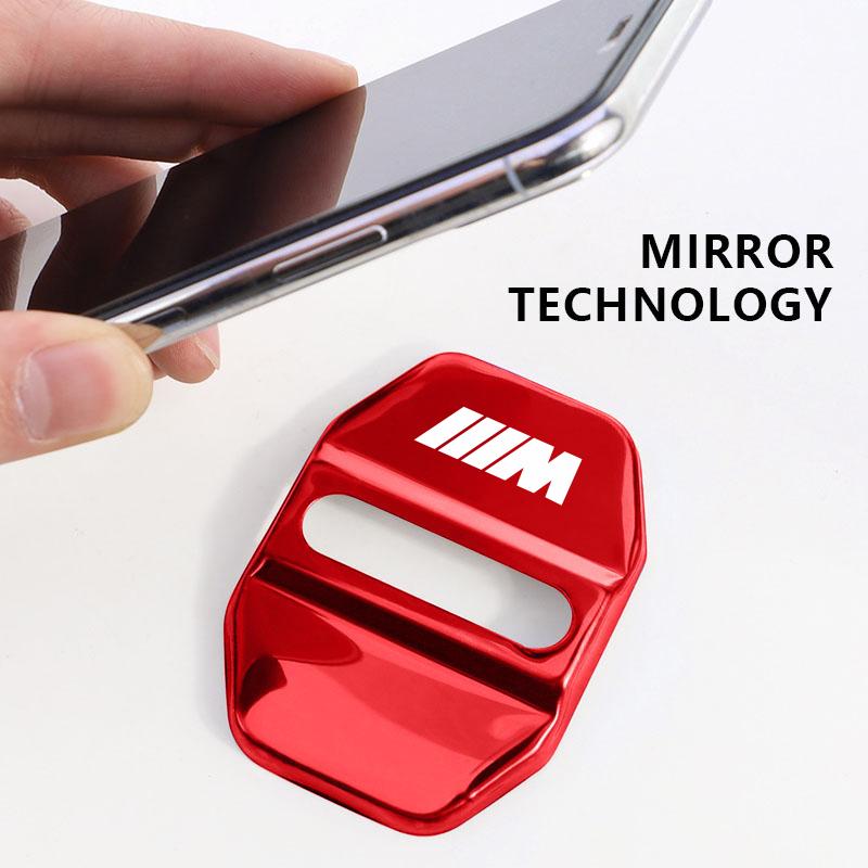 For BMW M X1 X3 For BMW G01 G02 G07 G06 G05 G08 G26 G42 G14 F10 F30 F40 G20 G30 Key Chain 4Pcs M Emblem Car Door Lock Protect Cover Accessories