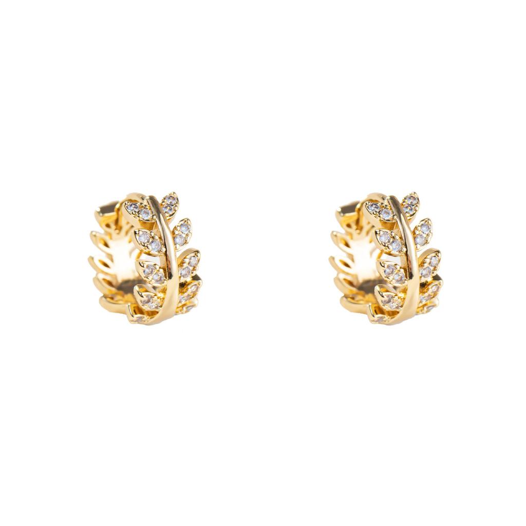 Luxury Zircon Wheat Ear Studs – Elegant European & American Inspired Earrings