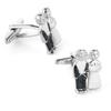 Couple Wedding Paint Plated Silver Metal Copper Cufflinks Men's French
