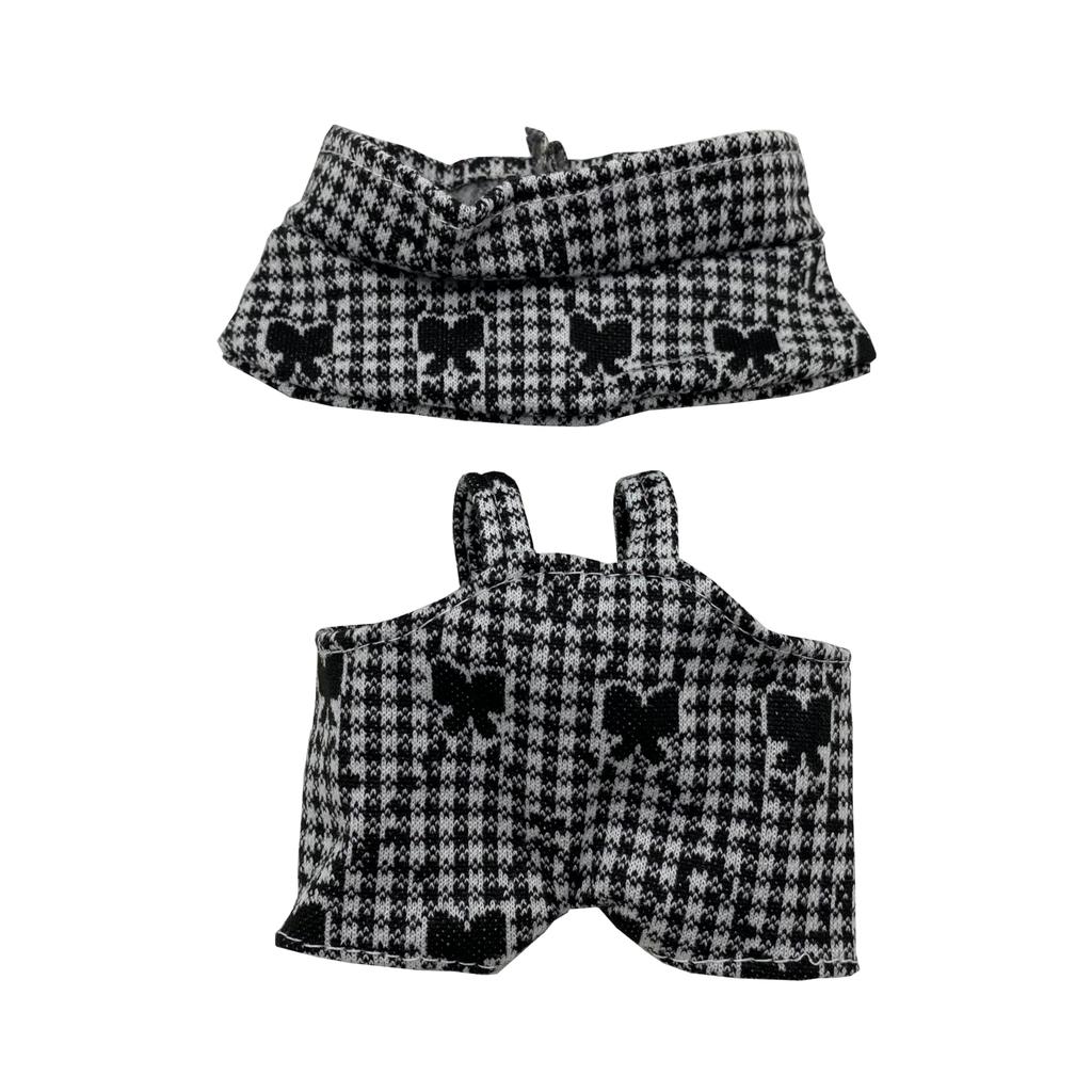 AXLUCE Plush Toy Clothes 16cm Overalls and Hat (Black)