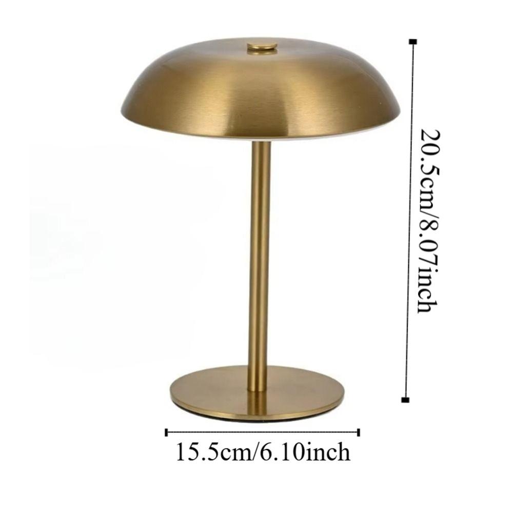 3-Color Lights Mushroom Table Lamp Touch Control Eye-Caring Light Metal Bedside Lamp Detachable Portable LED Desk Light