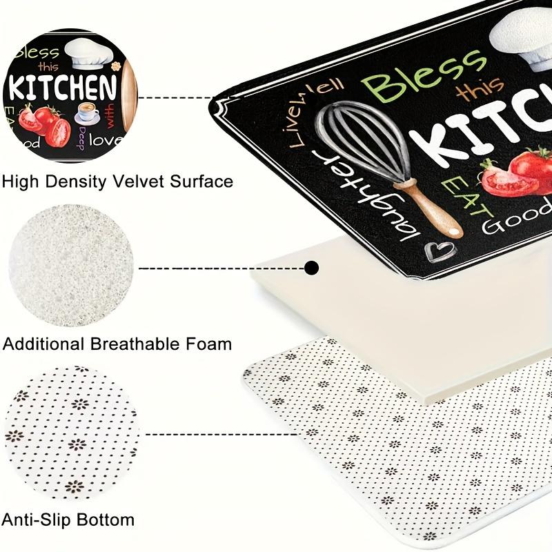 Kitchen, Laundry Room Floor Mats, Bathroom New Flannel Water-Resistant Soft Rug Dust-proof Toilet Treads Home Decorations