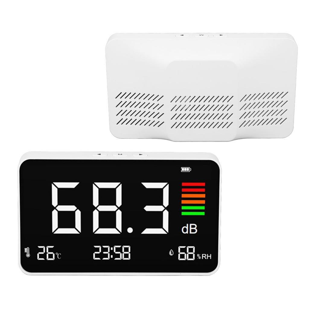 Digital Sound Level Meter 30-130dBA Digital Noise Meter with Large LCD Screen Desktop Decibel Decibel Monitoring Tester