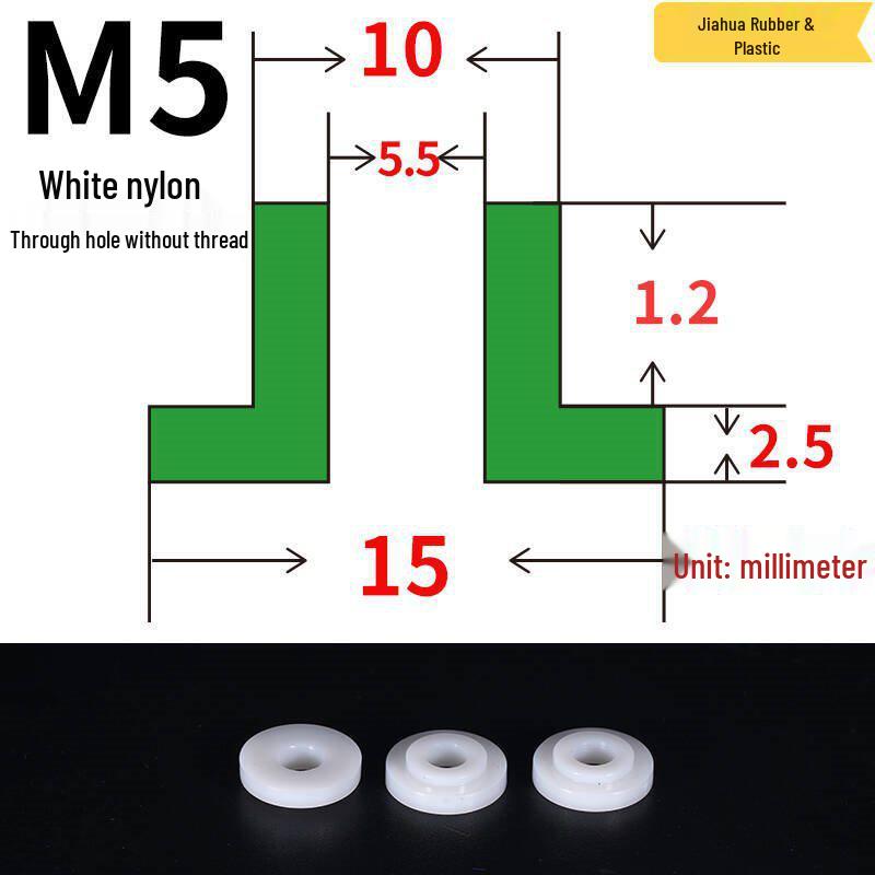 T-förmige Nylon-Dichtungsscheibe M3-M35 Gewinde Isolierabstandshalter