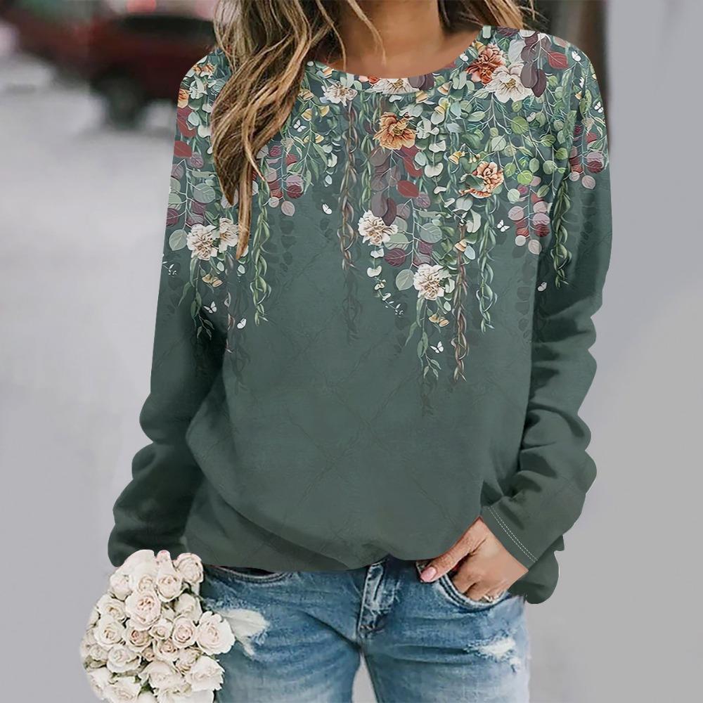 Plus size European and American Fashion 2025 Women's Elegant V-neck Long Sleeve T-shirt