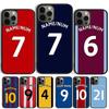 Personalised Football Name Number Phone Case Cover For iPhone 17 Air 15 16e 11 13 14 Pro Max 12 Plus Max Fundas