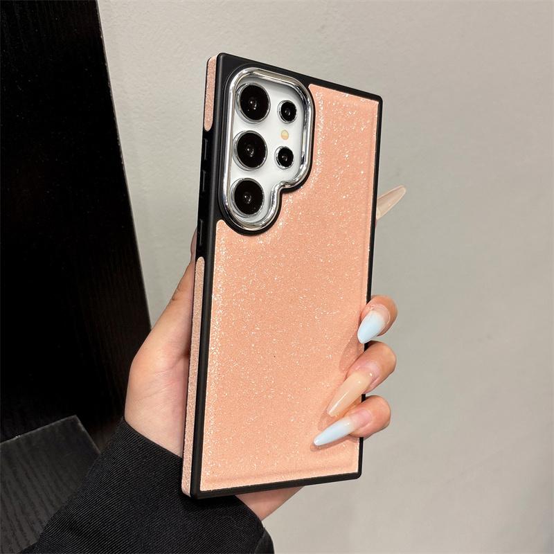 Luxury Glitter Bling Veneer TPU Leather Phone Case For Samsung Galaxy S26 S25 S24 S23 S22 Ultra Shockproof Soft Proteciton Cover