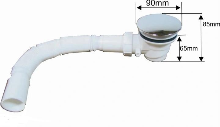 Self-cleaning white siphon for shallow shower tray