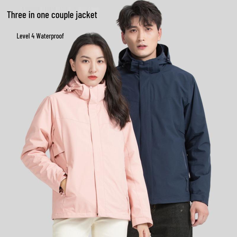 

Customizable Men s and Women s 3-in-1 Windproof Waterproof Warm Outdoor Jacket M