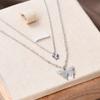 Titanium Steel Double-Layer Butterfly Necklace Female Full Diamond Butterfly Collarbone Chain Temperament Simple Accessories