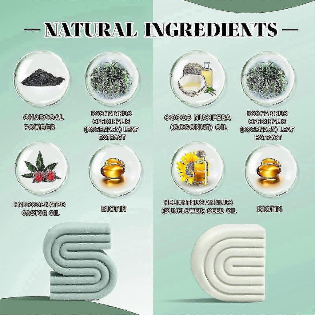 Rosemary Biotin Shampoo and Conditioner Bar Set for Thinning Hair - Hair Thickening Volume Solid Shampoo Bar & Conditioner Bar for Men and Women