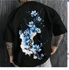 Harajuku Painting Cherry Blossoms 3D Print Breatha Quickdry Men's Women's Same T-shirt Outdoor Leisure Y2K Parent-child Clothing