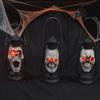 Retro Style Skull Head Light Handheld Skeleton Head Light Halloween Decoration With Handle For Home And Outdoor Parties