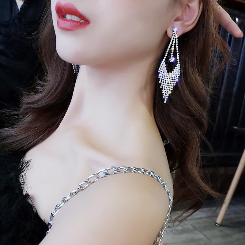 Pearl & Zircon Tassel Earrings