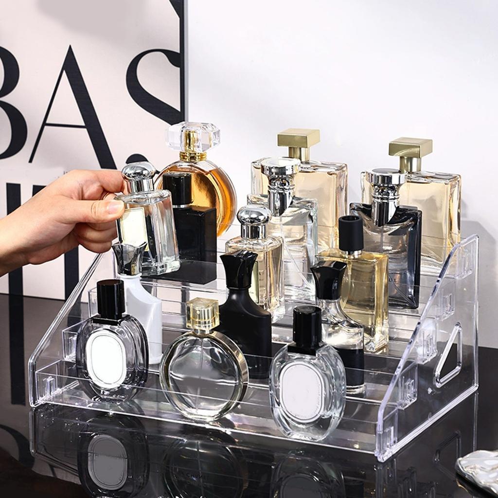 1 unidad, Estante de almacenamiento de perfume transparente de múltiples capas, Estante de exhibición de cosméticos, Estante organizador de tocador, Estante para esmalte de uñas
