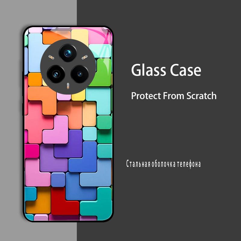 For Realme 14 Pro Plus Case Cover Tempered Glass Case Hard Coque Bumper For Realme 14X 13 Plus 12 Pro Plus GT7 Pro Protect Case