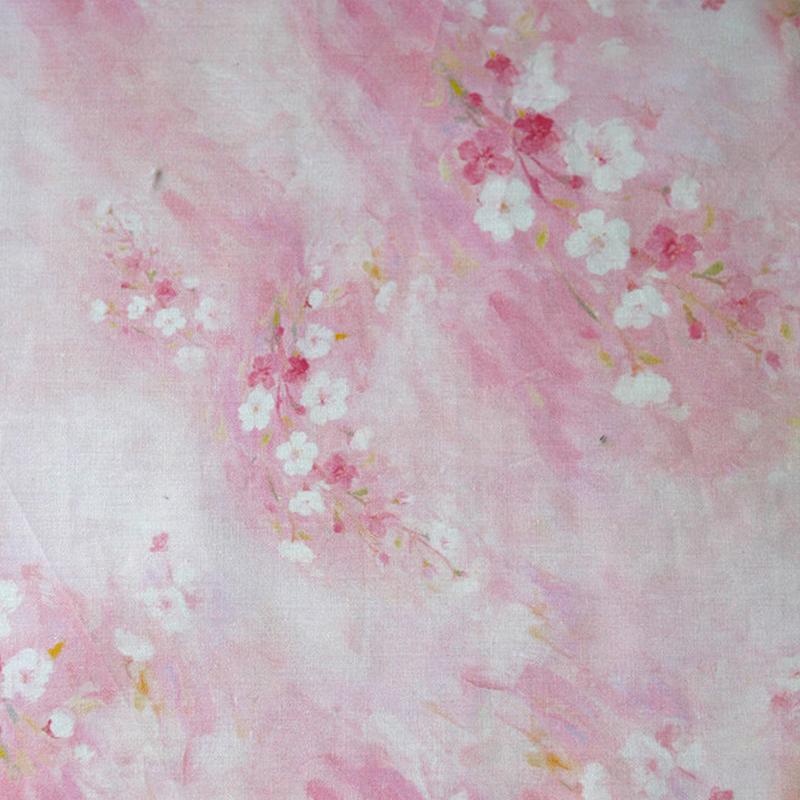 50x145cm Cotton Fabric with Abstract Floral Oil Painting Print, Daisy Wildflower Pattern Cotton Cloth for DIY Sewing Curtain
