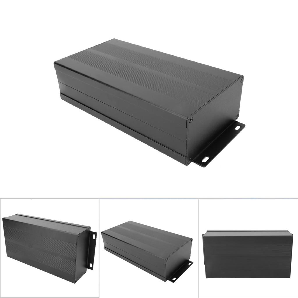 Enclosure Electronic   Circuit Board Project Aluminum Box Cooling Case Sand Black Bend Plate