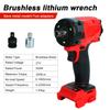 Cordless Impact Wrench Brushless Lithium-ion High-Torque Electric Screwdriver Mini Handheld Impact Wrench for Milwaukee