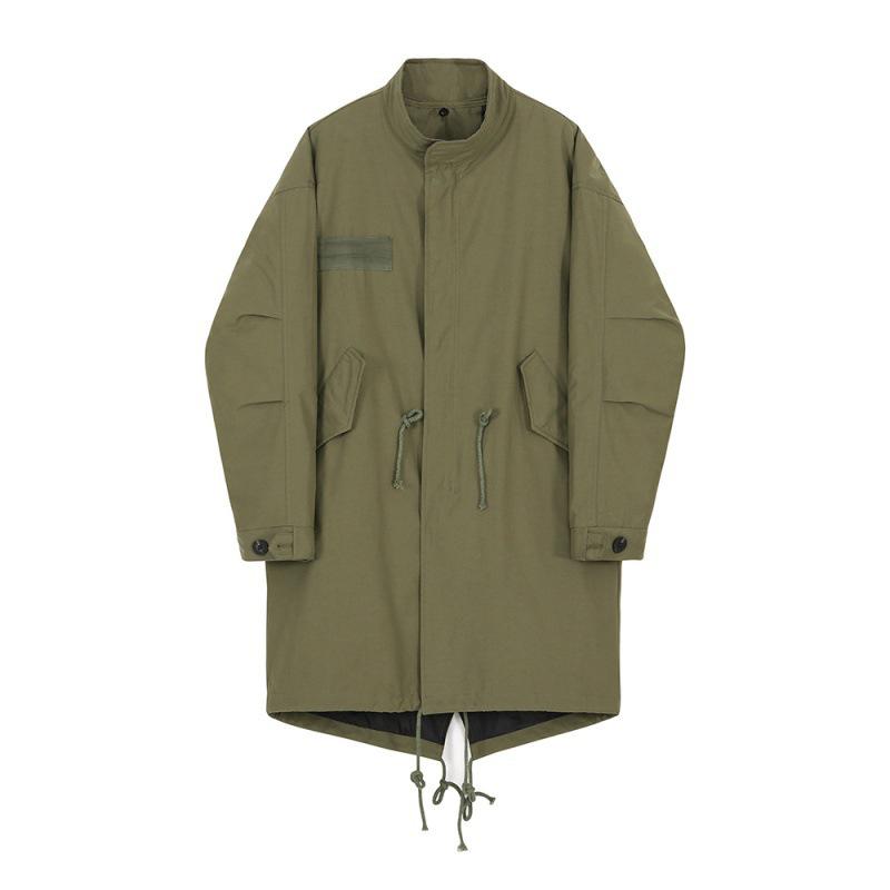 MYQ Herren Winter Mittellange Dicke Baumwolljacke - Koreanischer & Japanischer Stil Windjacke