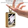 Ultra-thin Plating Phone Cover Case For Samsung Galaxy Z Flip 5 Cases with Metal Ring, Camera Screen Protection, Luxury Leather