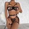 Women's Underwear Sexy Lace up Bra and Panty Set Hollow Out Lingerie Set Push up Bra Sexy Lingerie Underwear Set  1336