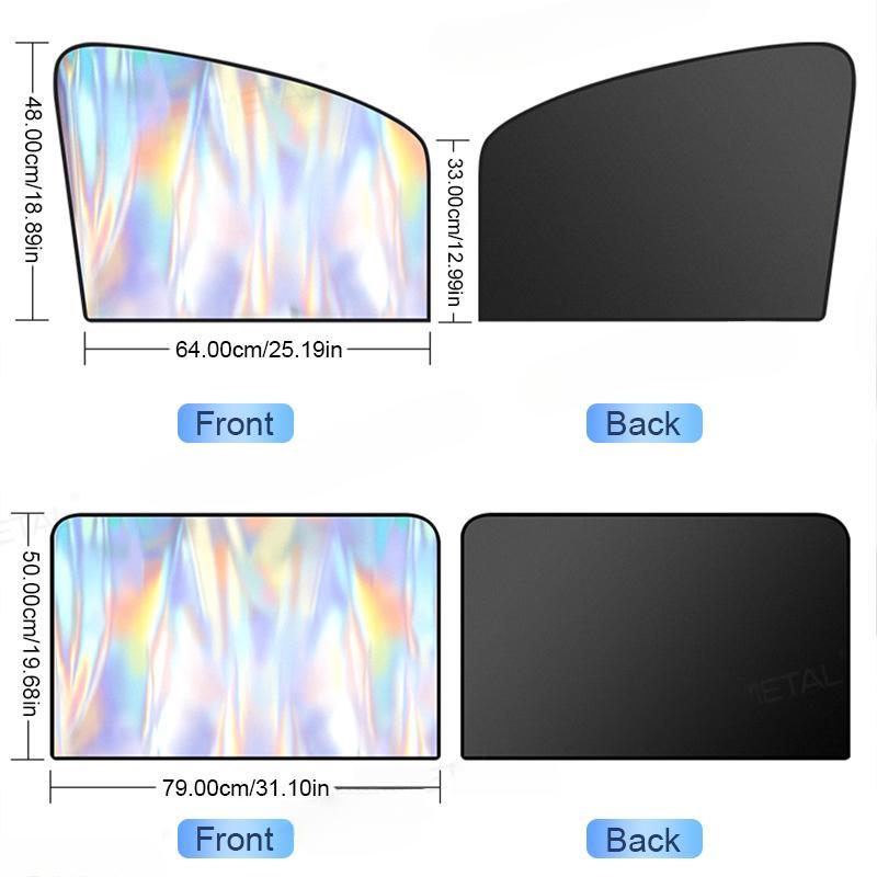 EasyClip Magnetic Car Sun Shades - No Adhesive UV Blinds for Front & Rear Windows | 98% UV Block, Reusable Foldable Shade for SUV/Sedan