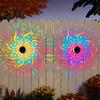 Ambient Solar Wall Sconce Light, 7 Color Changing Metal Fence Lamp with Backyard Lighting Projection, Outdoor Waterproof Garden Light for Yard