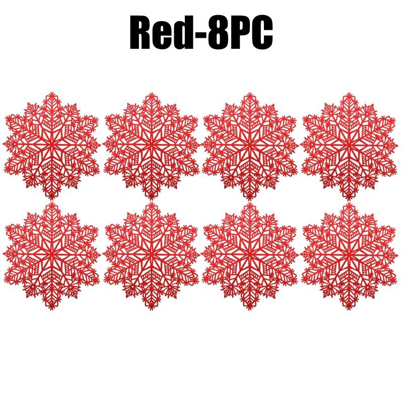 Holiday Snowflake Table Mats Christmas Vinyl Place Mats for Dining Table Wedding Decorative Kitchen Table Mats