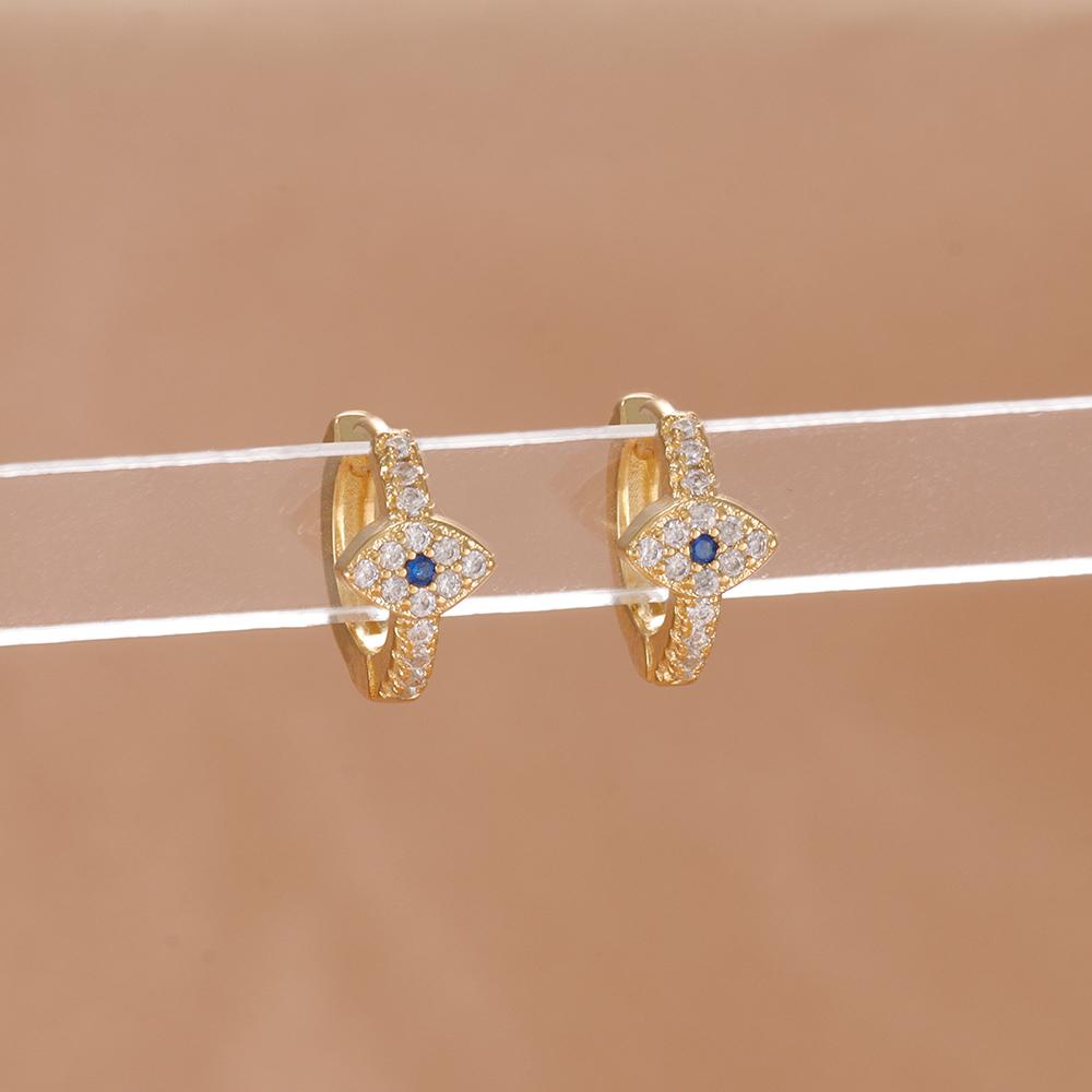 Luxury Zircon Evil Eye Earrings For Women Vintage Gold Color Stainelss Steel Hoop Earring Wedding Aesthetic Jewelry Gift brincos