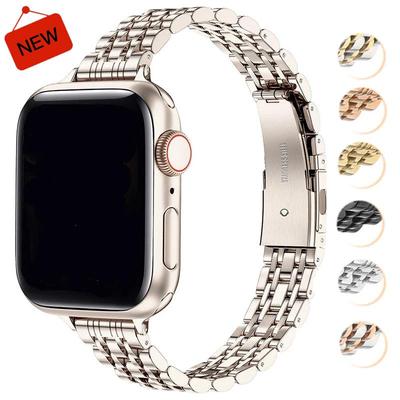 Pulseira de Aço Inoxidável para Apple Watch S11 S10 42mm 46mm 49mm 42 44 45mm 41mm Feminina Pulseira de Metal IWatch 11 10 9 8 7 6 SE 5 4