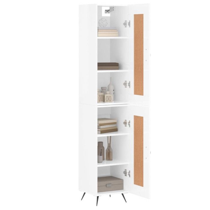 VidaXL Highboard Buffet High Gloss White 34.5x34x180 Cm Engineered Wood 3200427