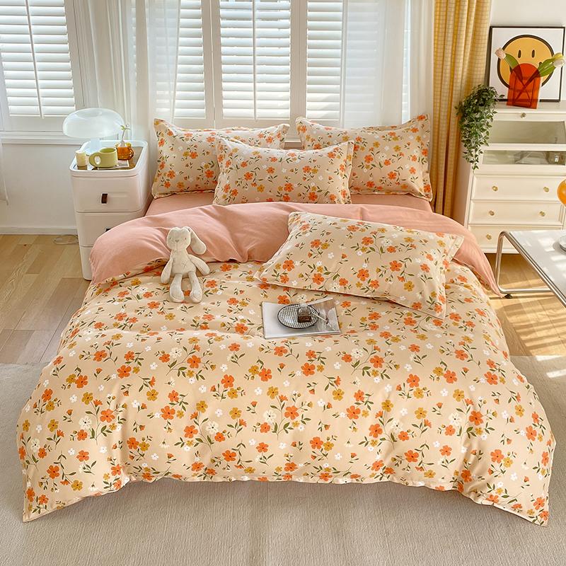 Flower Botanical Duvet Cover Set 3pcs Floral Bedding Set for Kids and Adults Comforter Covers Pillowcases, Washable Home Textil