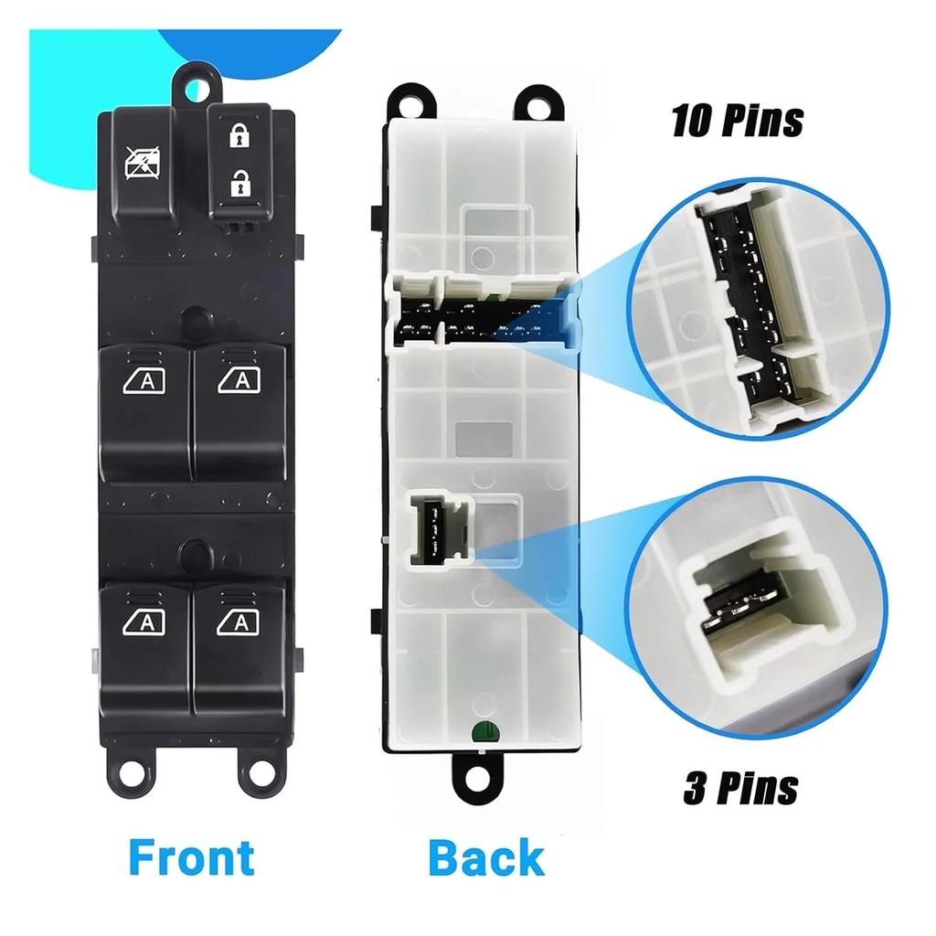 25401-EH100 Driver Side Electric Power Window Master Control Switch Button Compatible for Infiniti M25 M35 M45 2006 2007 2008 2009-2013