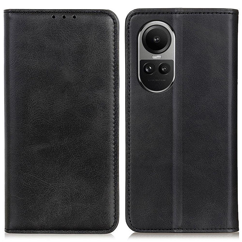 

Для Oppo Reno10 Pro 5G (Глобальный)/Reno10 5G (Глобальный) Чехол из спилковой кожи с магнитной застежкой, подставкой и кошельком, чехол-книжка для телефона Black