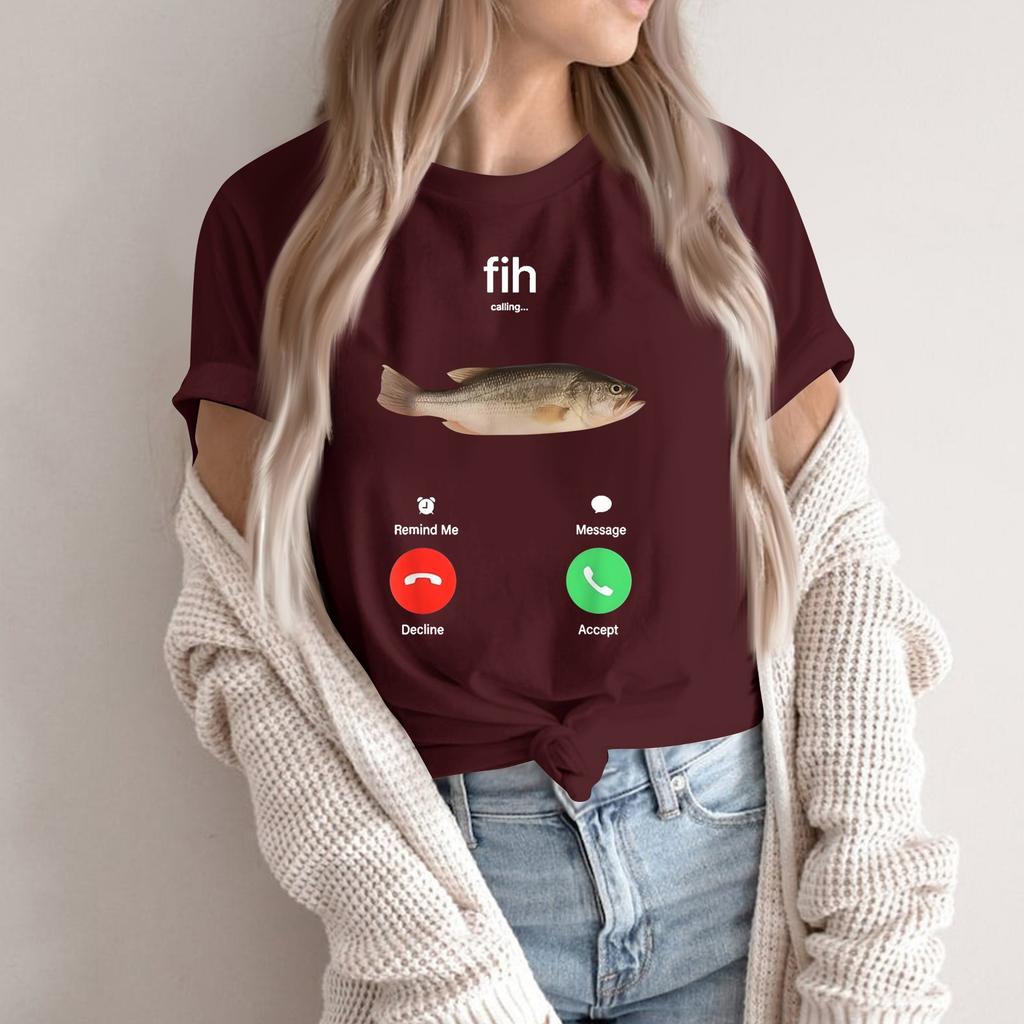 Women's Round Neck Printed Short-sleeved T-shirt Top