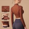 High-Value Mesh Yoga Suit with Chest Pads for Women – Two-Piece Fitness Top for Autumn/Winter Running and Training