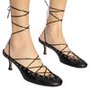 European and American Niche Light Luxury Retro Back Hollow Cross Tie Round Toe Fashion Roman Sandals Women's Ballet Shoes