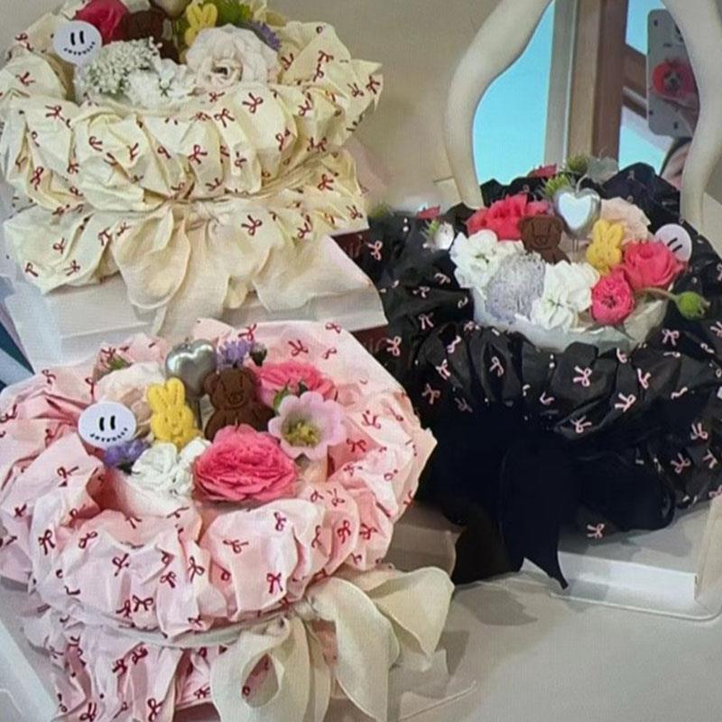 10pcs Handmade Bow Wrapping Paper, DIY Gift Flower Wrapping Paper, Cake Baking Gift Decoration, Holiday Decoration